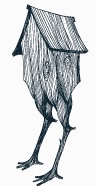 Il logo di Postrivoro, un animale immaginario che si nutre di storie di esseri umani