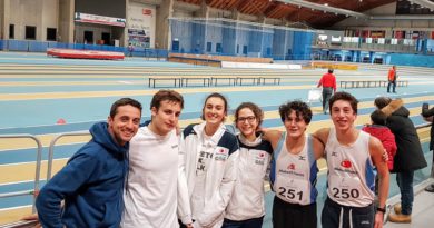Gli atleti impegnati ad Ancona nelle gare indoor 12 01 2020